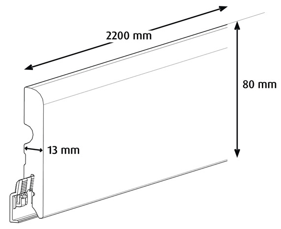 Plinthe décor imitation chêne polaire L. 220 x - H. 8 cm x Ép. 13 mm - GoodHome - Brico Dépôt
