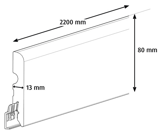Plinthe décor imitation anthracite L. 220 x - H. 8 cm x Ép. 13 mm - GoodHome - Brico Dépôt