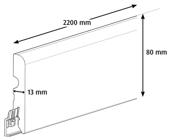 Plinthe décor imitation chêne  - L. 220 x - H. 8 cm x Ép. 13 mm - Décor 125 - GoodHome - Brico Dépôt