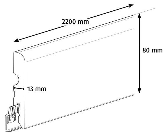 Plinthe décor imitation chêne  - L. 220 x - H. 8 cm x Ép. 13 mm - Décor 140 - GoodHome - Brico Dépôt