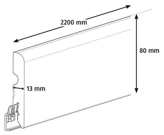 Plinthe décor imitation chêne gris brut nervuré L. 220 x - H. 8 cm x Ép. 13 mm - GoodHome - Brico Dépôt