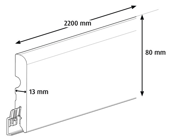 Plinthe décor imitation chêne marron L. 220 x - H. 8 cm x Ép. 13 mm - GoodHome - Brico Dépôt