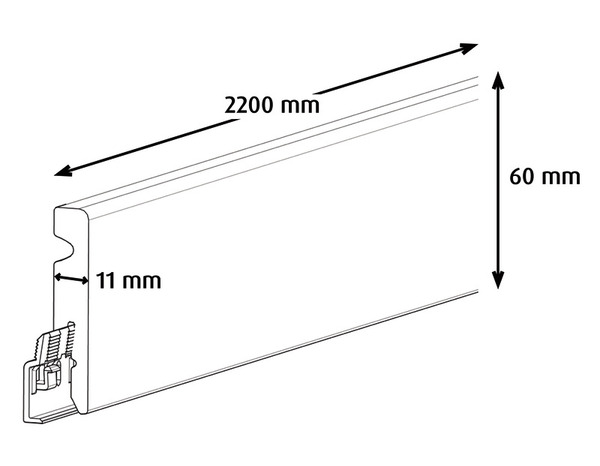 Plinthe PVC Pécan L. 220 x - H. 6 cm x Ép. 11 mm - GoodHome - Brico Dépôt