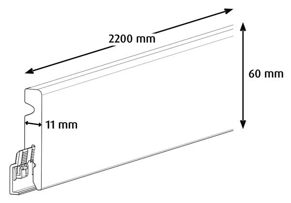 Plinthe PVC miel L. 220 x - H. 6 cm x Ép. 11 mm - GoodHome - Brico Dépôt