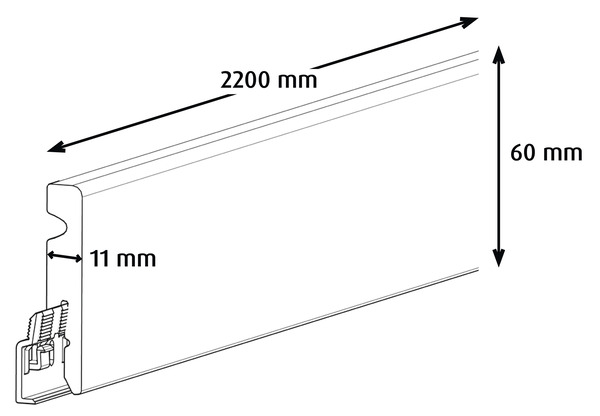 Plinthe PVC imitation ardoise L. 220 x - H. 6 cm x Ép. 11 mm - GoodHome - Brico Dépôt