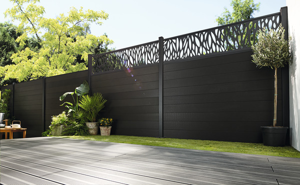 Lot de 3 lames de clôture composite "Neva" - Gris foncé - L. 1,79 m - Marque BLOOMA - Brico Dépôt