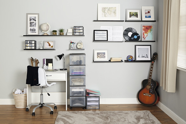 Tablette noire l. 30 x p. 19 cm - ép. 18 mm - GoodHome - Brico Dépôt