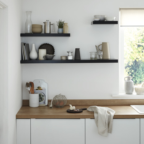 Tablette noire l. 30 cm x p. 23,5 cm - ép. 38 mm - GoodHome - Brico Dépôt