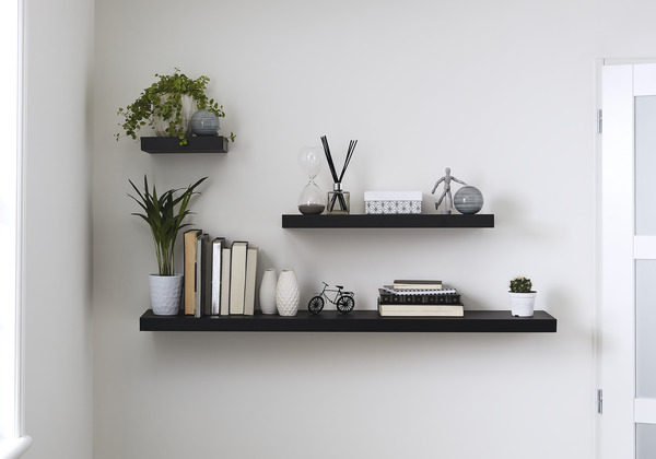 Tablette noire l. 60 cm x p. 23,5 cm - ép. 38 mm - GoodHome - Brico Dépôt