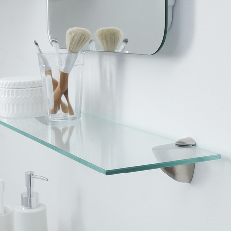 Lot de 2 équerres pour tablette 0-19mm nickel - GoodHome - Brico Dépôt