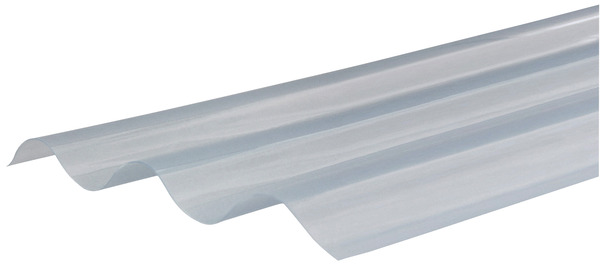 Plaque polycarbonate ondulée Largeur : 95 cm. Épaisseur : 0,08 cm. Couverture par pack : 1,59 m². - Brico Dépôt