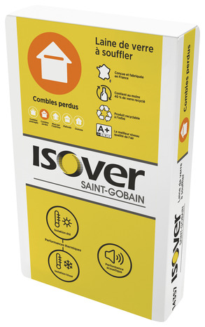 Laine de verre à souffler pour combles perdus - 17,3 kg - Isover - Brico Dépôt