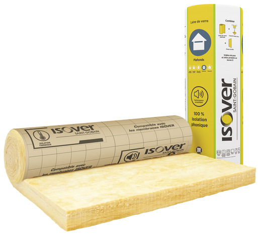 Laine de verre 120mm Comble aménagé 35 R:3,4 - 4,7m x 1,2m - Rouleau kraft - Isover - Brico Dépôt