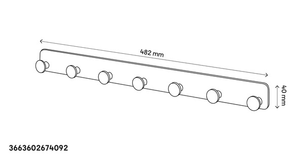 Support 7 crochets chrome "Koros" - GoodHome - Brico Dépôt