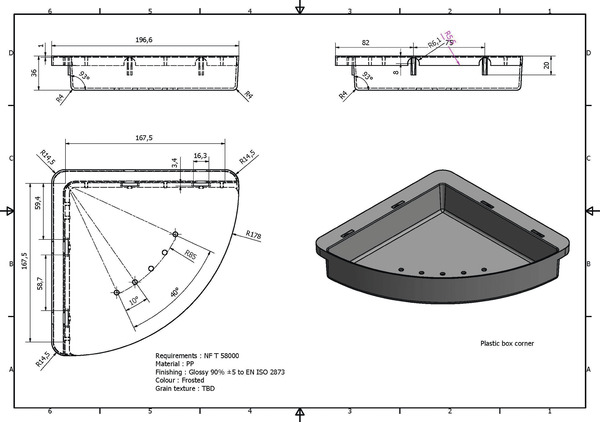 Etagère de salle de bains d'angle "Koros" L. 19,5 x H. 3,6 x P. 19,5 cm - GoodHome - Brico Dépôt