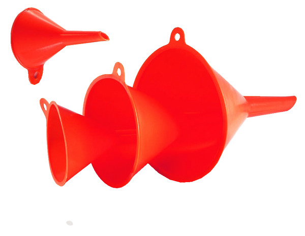 Lot de 4 entonnoirs en polyéthylène haute densité, Ø 50, 75, 100, 120 mm - Brico Dépôt