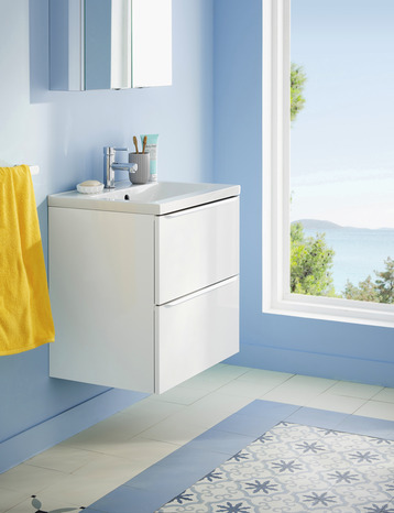 Meuble sous vasque à suspendre blanc "Imandra" L.60 x H.60 x P.45 cm - GoodHome - Brico Dépôt