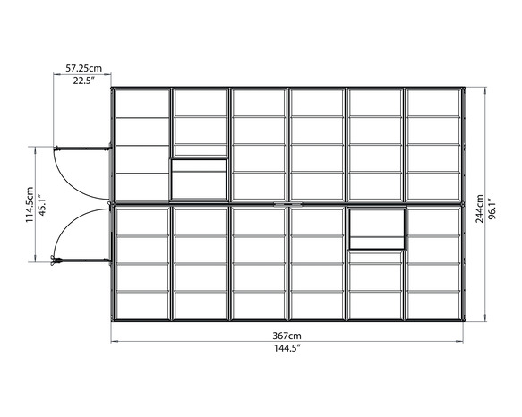 Serre de jardin "Octave" 8 m² 1,8 x 2,4 x 2 m - Brico Dépôt