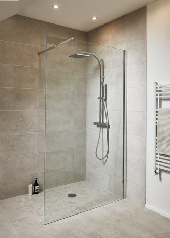 Paroi de douche à l'italienne Walk-In "Beloya" l.120 cm en verre transparent - GoodHome - Brico Dépôt