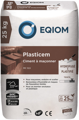 Ciment naturel prompt, tous travaux de maçonnerie courante - Sac de 25 kg - Vicat - Brico Dépôt