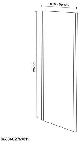 Paroi de douche latérale "Naya" l.80 cm en verre transparent - GoodHome - Brico Dépôt