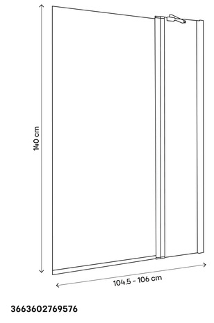 Pare-baignoire "Calera" 1 volet 1/2 - GoodHome - Brico Dépôt