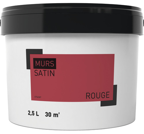 Peinture murale intérieure acrylique Satin Rouge 2.5 L - Brico Dépôt