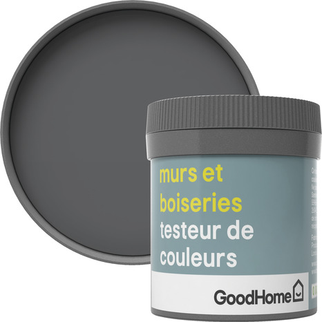 Testeur Peinture murs et boiseries intérieure acrylique Satin Gris Princeton 50 ml - GoodHome - Brico Dépôt