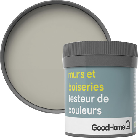Testeur Peinture murs et boiseries intérieure acrylique Satin Gris Hempstead 50 ml - GoodHome - Brico Dépôt