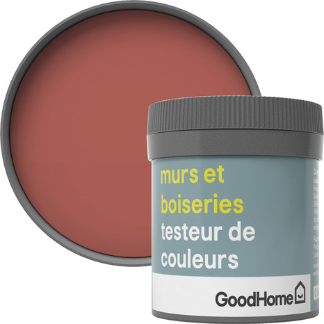 Testeur Peinture murs et boiseries intérieure acrylique Satin Rouge Westminster 50 ml - GoodHome - Brico Dépôt