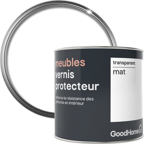 Vernis meubles transparent mat 0,5L 500 ml mat - GoodHome - Brico Dépôt