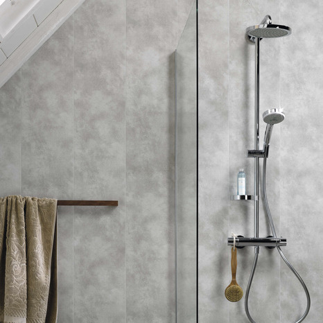 Lambris PVC imitation béton clairl. 37,5 cm L. 2,60 m - Dumaplast - Brico Dépôt