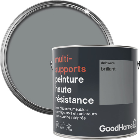 Peinture haute résistance multi-supports acrylique brillant gris Delaware 2 L - GoodHome - Brico Dépôt