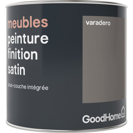 Peinture de rénovation meubles acrylique satin marron Varadero 0,5 L - GoodHome - Brico Dépôt