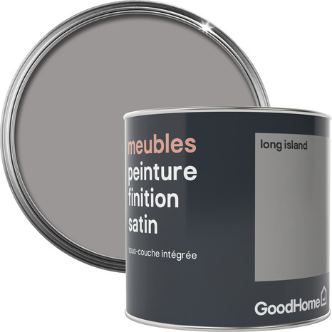 Peinture de rénovation meubles acrylique satin gris Long Island 0,5 L - GoodHome - Brico Dépôt