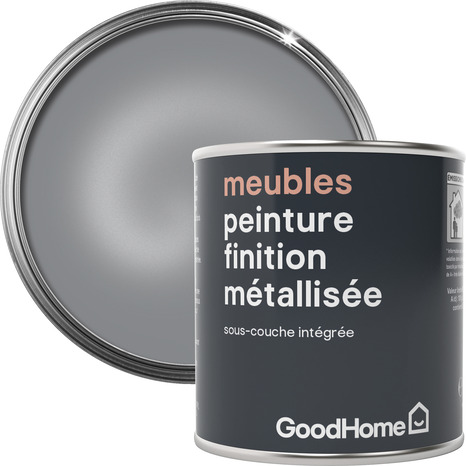 Peinture de rénovation meubles acrylique métallisé argent Beverly Hills 125 ml - GoodHome - Brico Dépôt