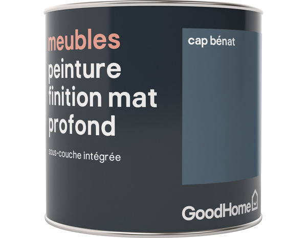 Peinture de rénovation meubles acrylique mat profond bleu Cap Bénat 0,5 L - GoodHome - Brico Dépôt
