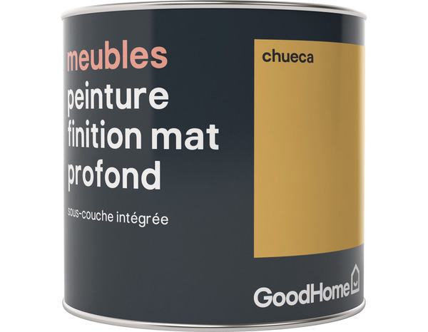 Peinture de rénovation meubles acrylique mat profond jaune Chueca 0,5 L - GoodHome - Brico Dépôt