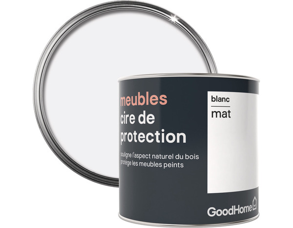 Cire pour meubles blanc mat 0,5 L - GoodHome - Brico Dépôt