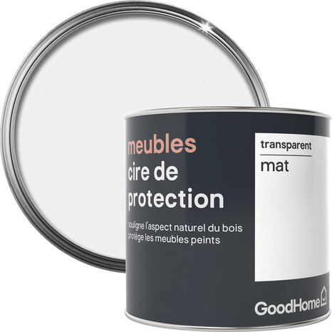 Cire pour meubles transparent mat 0,5 L - GoodHome - Brico Dépôt
