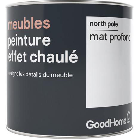 Peinture de rénovation meubles acrylique effet chaulé blanc North Pole 0,5 L - GoodHome - Brico Dépôt