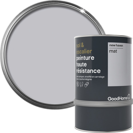 Peinture de rénovation sol et escalier acrylique mat gris Delani - 0,75 L - GoodHome - Brico Dépôt