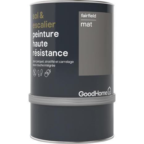 Peinture de rénovation sol et escalier acrylique mat gris Fairfield 0,75 L - GoodHome - Brico Dépôt