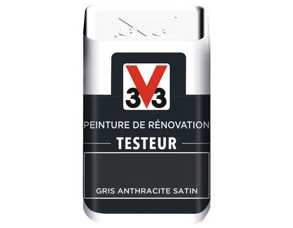 Testeur peinture de rénovation acrylique satin gris anthracite 50 ml - V33 - Brico Dépôt