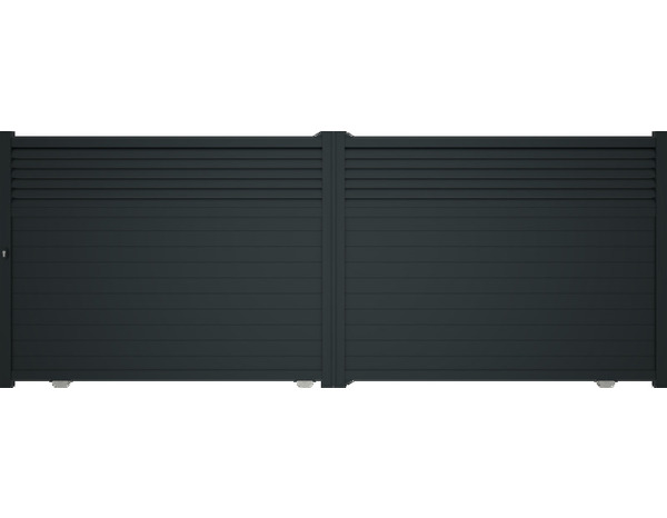 Portail coulissant aluminium gris anthracite "Vento" - L. 4,25 x H. 1,60 m - Brico Dépôt