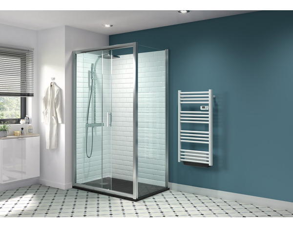 Paroi de douche latérale "Beloya" l.80 cm en verre transparent - GoodHome - Brico Dépôt