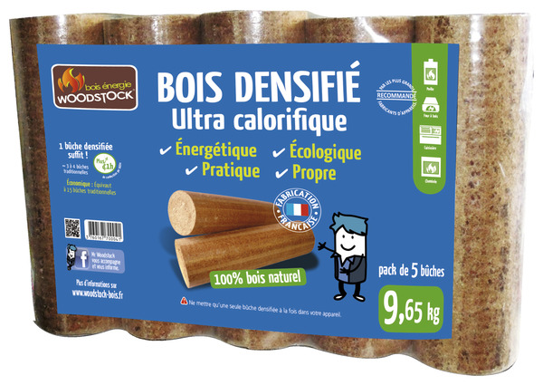 Lot de 5 bûches bois densifié - 9,65 Kg
 - Brico Dépôt