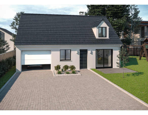 Porte de garage sectionnelle motorisée H. 200 cm l. 240 cm blanche - GoodHome - Brico Dépôt