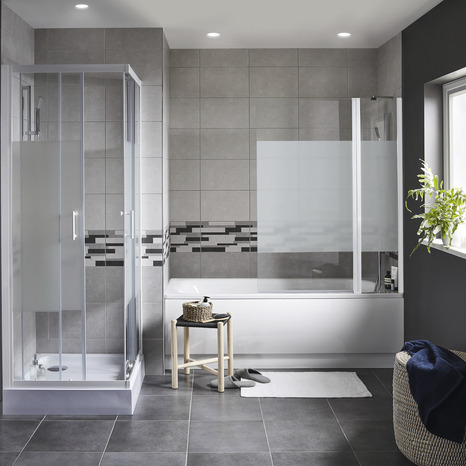 Pare-baignoire "Calera" 1 volet H. 140 x L. 104/105,5 cm - GoodHome - Brico Dépôt