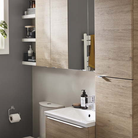 Plan vasque en céramique "Nira" - L. 60,4 x H. 12,4 x P. 45,5 cm - GoodHome - Brico Dépôt